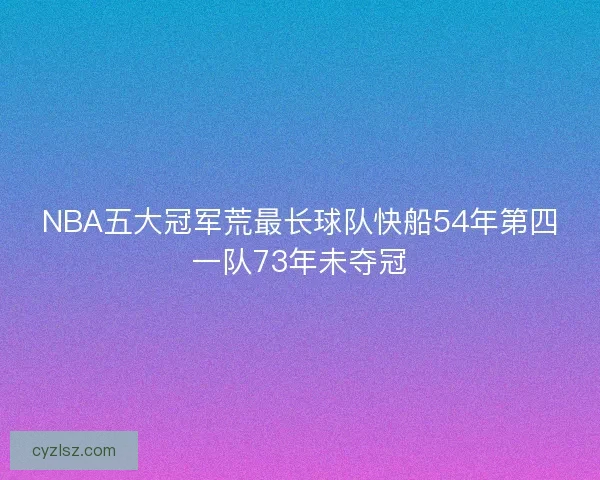 NBA五大冠军荒最长球队快船54年第四一队73年未夺冠